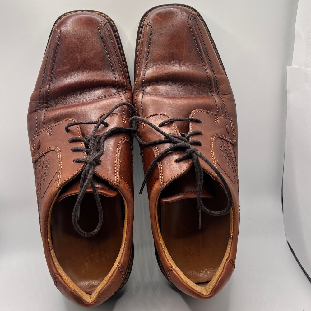 Ecco Brown Leather Shoes Oxford Lace Up Comfort Casual‎ Size 43. US 10
